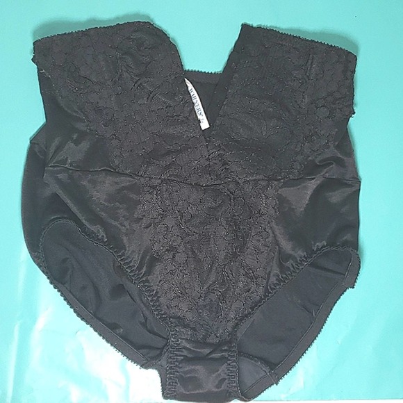 Vtg Warner's Corset Top Black Lace Panties Sz Med - Picture 3 of 9